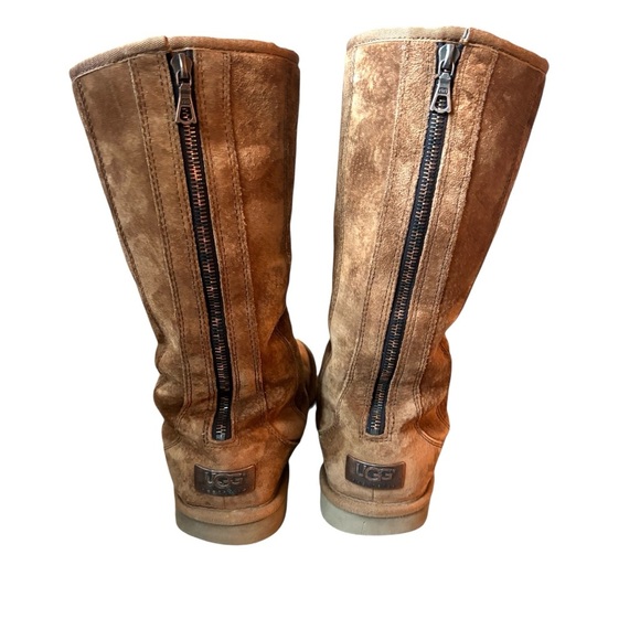 UGG Australia Tan Suede Boots with Zipper Women’s Size 7 - Picture 2 of 9